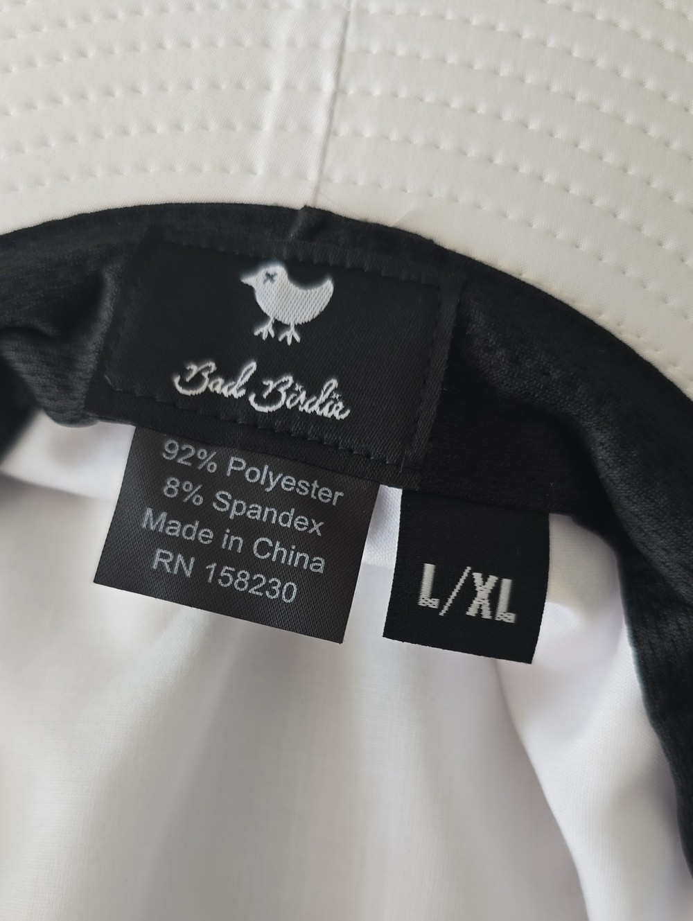 Bad Birdie White Wide-Brim Sun Hat with Black Bird Logo - Picture 4 of 6